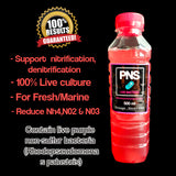 PNS beneficial LIVE bacteria for fresh/marine aquarium tank-500ml